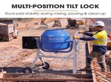 BAUMR-AG 200L Heavy-Duty Petrol Concrete Cement Mixer, 3hp 105cc Engine V219-TOLCCMBM20PA