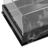 Rectangular Acrylic Cake Stand with Dome Cover and Marble Base Clear Dessert Display V1369-AZ3-W-16806