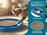 2in1 Round Cardboard Cater, 16" Interactive Cat Toy with Rotating Ball Track, Durable V1192-AZ-W-25055