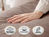1000 Thread Count Cotton Rich Double Bed Sheet Set 4 Piece, Soft Feel Microfibre Blend, Solid C CVC-10DBL-LN