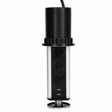 Pop Up Power Point 3 Socket Plug 2 USB Table Home Kitchen Desk Outlet V201-W12466449