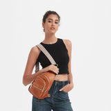 Faux Leather Shoulder Bag for Women with Two Compartments and Anti Theft Pocket, Adjustable Strap, V1237-MS-912-207