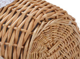 Wicker Picnic Basket with Removable Liner Empty Picnic Hamper Basket with Lid and Handle for Easter V1294-YM0901-3111250051112