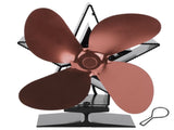 4 Blade Thermal Heat Powered Wood Stove Fan Fireplace Accessory for Heat DistributionBronze V1294-YM0901-3117200136214