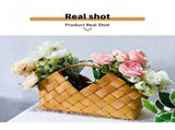 Handwoven Wooden Chip Handheld Decorative Basket, Baking Pastry Container, Living Room Floral V1221-XM-LB3875-ZS92