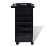Ellie & Ruby 6 Tier Hairdressing Trolley Black 82x49x32cm Salon Rolling Cart V238-SUPDZ-39711824248912