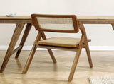 Levede 2X Foldable Rattan Dining Chairs Walnut CH1080-2-WA