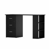 Artiss Desk & Chair Set 120cm Computer Desk with 3 Drawers & Open Shelves, Ergonomic Armless FURNI-DESK120-1142-BK