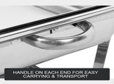 9L Chafing Dish Set Buffet Pan Bain Marie Bow Stainless Steel Food Warmer V201-BRO1-AU