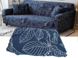 Blue Leaves Soft Elastic Sofa Cover Washable Sofa Slipcover Furniture Protector for Home2 Seater V1294-YM0721-3117210017412