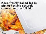 160x Aluminium Disposable Foil Food Container Trays Pans w/ Lids Covers Bulk 32cm*26cm*6.3cm V563-AF3226-10L-16PK