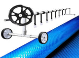 Aquabuddy Pool Cover 8x4.2m 400 Micron Blue Swimming Pool Solar Blanket 5.5m Roller PC-80X42-BL-ROLLER