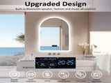 Interior Ave - 90 x 60cm Arched Frameless LED Bathroom Mirror Bluetooth V355-IA-AWM-9060-BT