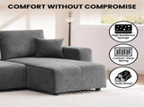Sarantino Caliana Reversible L Shape Sofa Bed with Storage & Backrest - Grey SOFA-MLM-326-GY