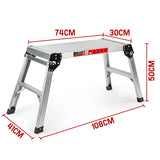 Bullet 50cm Tall Folding Work Platform Aluminium Painting Dry Wall Car Washing V219-LDRPLTBULA500