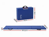 Everfit 180x60cm Gymnastics Mats Folding Exercise Floor Mat Portable 3 Fold Tumbling Mat Blue ECM-A-180-BL
