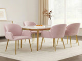 Artiss Dining Chairs Set of 4 Velvet Armchair Pink UPHO-C-DIN-5220-VEL-PKX4
