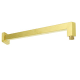 WELS Brushed Gold 10" Square Thin Rain Shower Head 400mm Straight Wall Arm Set V1233-QS66805FGKSS110G
