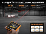 Laser Measuring Tool, 262ft Measure with Digital Angle Finder & Level, Magnetic Rechargeable V413-CD80