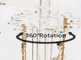 Acrylic Rotation Necklace Display Stand Pendant Display Organizer Holder Dust-proof Jewelry Display V1192-AZ-W-15415