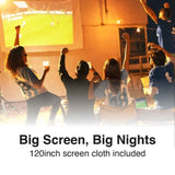 Laser 1080p LED Projector with DVD Player WiFi 120" Screen V1031-PJ-DVDFHD-682