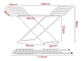 White 220W Electric Heated Towel Rack in Silver with 20 Bars for Fast Drying LSB-59324
