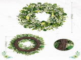 24-26 Inch Artificial Spring Summer Greenery Christmass for Front Door Green Eucalyptus Leaf V1258-DP02-WO-491