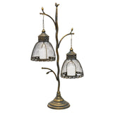 Lustre Branched Stand w 2 Shaded Pillar Candleholders 83cm V637-37093CDL