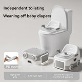 baby portable toilet, potty training, weaning off diapers, soft PU cushion, night-light, bathroom V1106-113-28563-MON-THREE