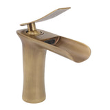 Bathroom Sink Faucet Antique Single Span Brass Waterfall Under Counter Basin Mixer Tap for Cold and V1294-YM0626-3112220096011