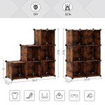 SONGMICS 6 Cube Storage Organizer and Storage with Rubber Mallet Rustic Brown V227-8498402112140