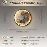 Indoor Wall Light, Modern 15W LED Wall Lamp Circle Design, 6500K Wall Lights Adjustable, Black, For V1188-MS-227-0607