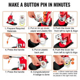VEVOR Button Maker Machine Badge Pin Machine 2.25" 58MM 500 Free Parts Press Kit V952-BJSKXZ58MM5004E24V0
