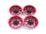 4Pcs/Set 1.9 Inch Wheel Rim Metal Parts for 1/10 Remote Crawl Car Red V1263-JX-1251