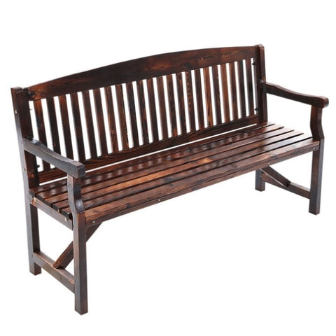 Gardeon 5FT Outdoor Garden Bench Wooden 3 Seat Chair Patio Furniture Charcoal ODF-BENCH-5FT-CC