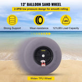 Balloon Beach Wheels Replacement Beach Tires 13" TPU 121 LBS Load Capacity V952-STLYCBDDWC12QYXY9V0