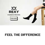 10X Rexy 3D Seamless Crew Socks Medium Slim Breathable BLACK V274-GM-RX3DCW-M10-BK
