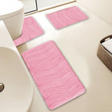 Bathroom Rugs Sets 3 Piece, Absorbent Non-Slip Bath Mat, Super Soft U-Shaped Toilet Rug, Bathroom V1369-AZ3-W-09639