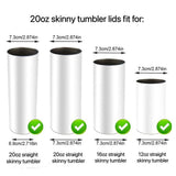 Replacement Lids 20 Pack, Plastic Splash Lids Covers Spill Proof for Skinny Tumbler Lid 20 Oz V1366-AZ2-W-14625