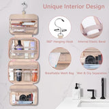 Toiletry Bag - Hanging Travel Toiletry Bag - Large Makeup Bag - Simple - Pink V1237-ZY-203-5223