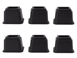 6pcs Bed Risers 5in High Quadrate Trapezoidal Ergonomic Plastic Black Furniture Risers Blocks for V1294-YM0716-3114220062911