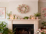 24 Inch Spring Wreaths for Front Door - Artificial Flower Wreath with Baby Pink & Cream Daisy, V1258-DP02-C-2656