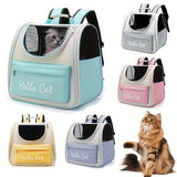 Hello Cat Nylon Pet Backpack, Large Capacity Foldable Travel Carrier with Zipper Closure, Easy V1106-MBB003
