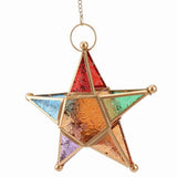 4X Glass Star Votive Tea Light Candle Holder Hanging Lighting Lantern Wedding Birthday Party Home V1192-AZ-W-22697