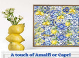 Yellow Ceramic Vase with Lemon Design Mediterranean Style for Home and Kitchen Decor V1258-DP02-BOL-383