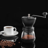 Coffee Bean Grinder - Manual Hand Stainless Ceramic Burr Core Glass Jar Nut Mill V238-SUPDZ-28219838398544