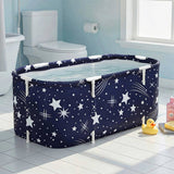 Weisshorn Foldable Bathtub PVC SPA Bucket Inflatable Cushion 114x62cm Star Navy FB-PVC-B-120-NA