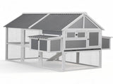 i.Pet Chicken Coop Large Outdoor Rabbit Hutch Chook House Hatch Box With Run Grey White PET-CH-P213-GR-AB