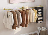 Vintage Iron Clothes Rail Gold Wall Mounted Garment Rack V178-66776