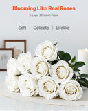 VEVOR 120 Pcs White Roses Artificial Flowers Realistic Bouquet Xmas Home Decor V952-RZMGHSBS120PXVJ3D001V0